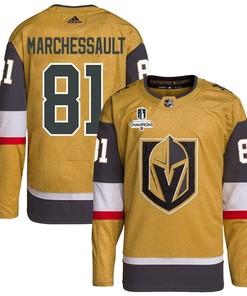 Jonathan Marchessault 81 Vegas Golden Knights Stanley Cup 2023 Champions Patch Home Breakaway Men Jersey - Gold