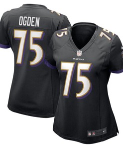 Jonathan Ogden 75 Baltimore Ravens Women's Retired Player Jersey - Black