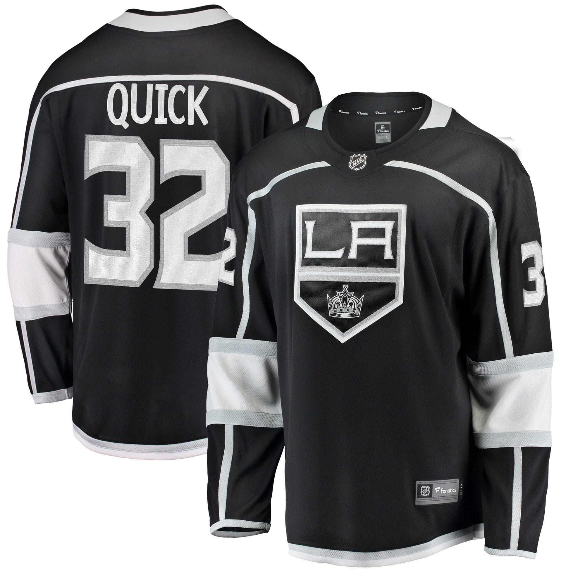 Jonathan Quick Los Angeles Kings Fanatics Branded Breakaway Player Jersey - Black Nhl