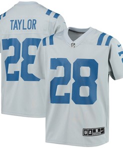 Jonathan Taylor 28 Indianapolis Colts Youth Inverted Team Game Jersey - Gray