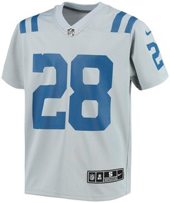 Jonathan Taylor 28 Indianapolis Colts Youth Inverted Team Game Jersey - Gray