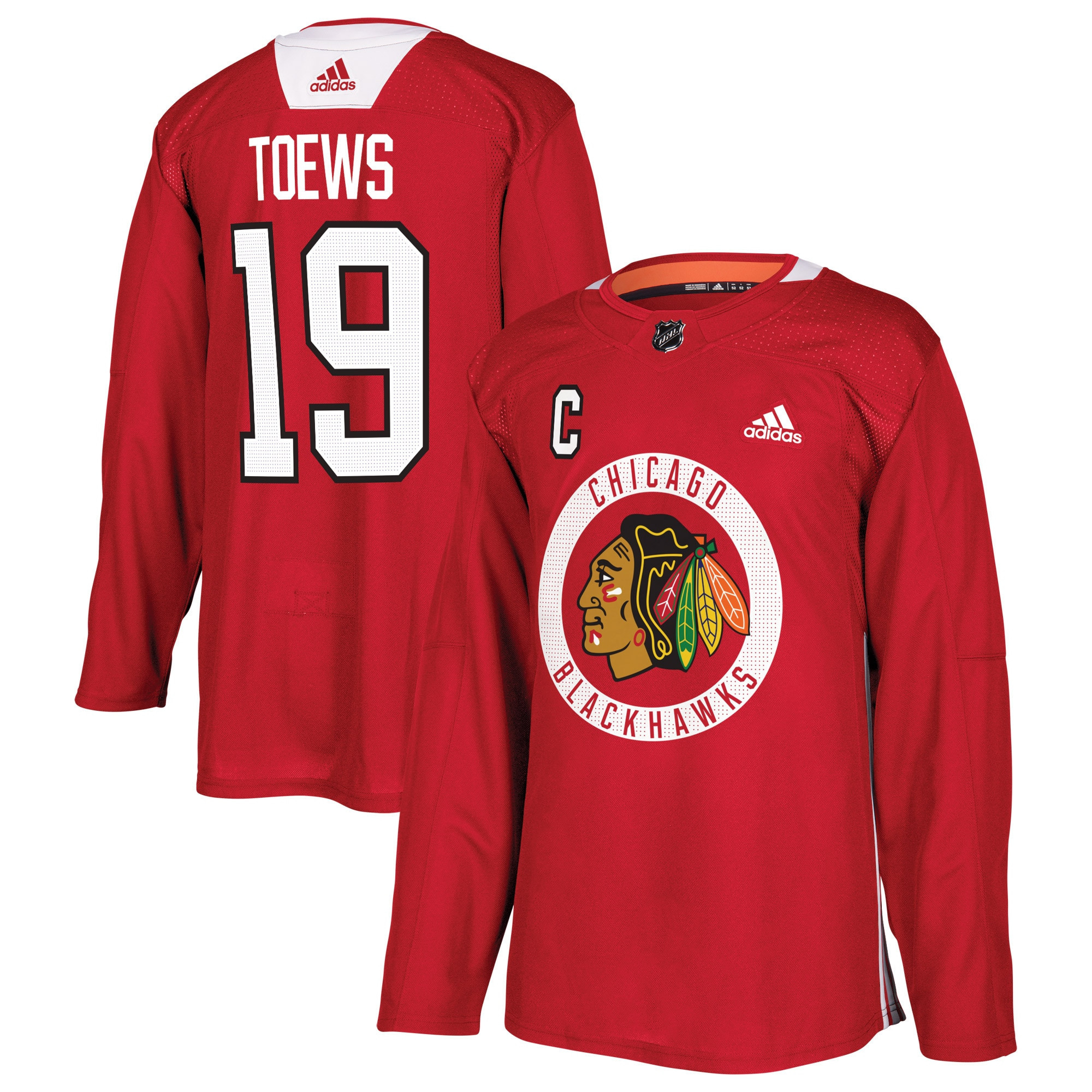 Jonathan Toews Chicago Blackhawks Adidas Practice Player Jersey - Red Nhl
