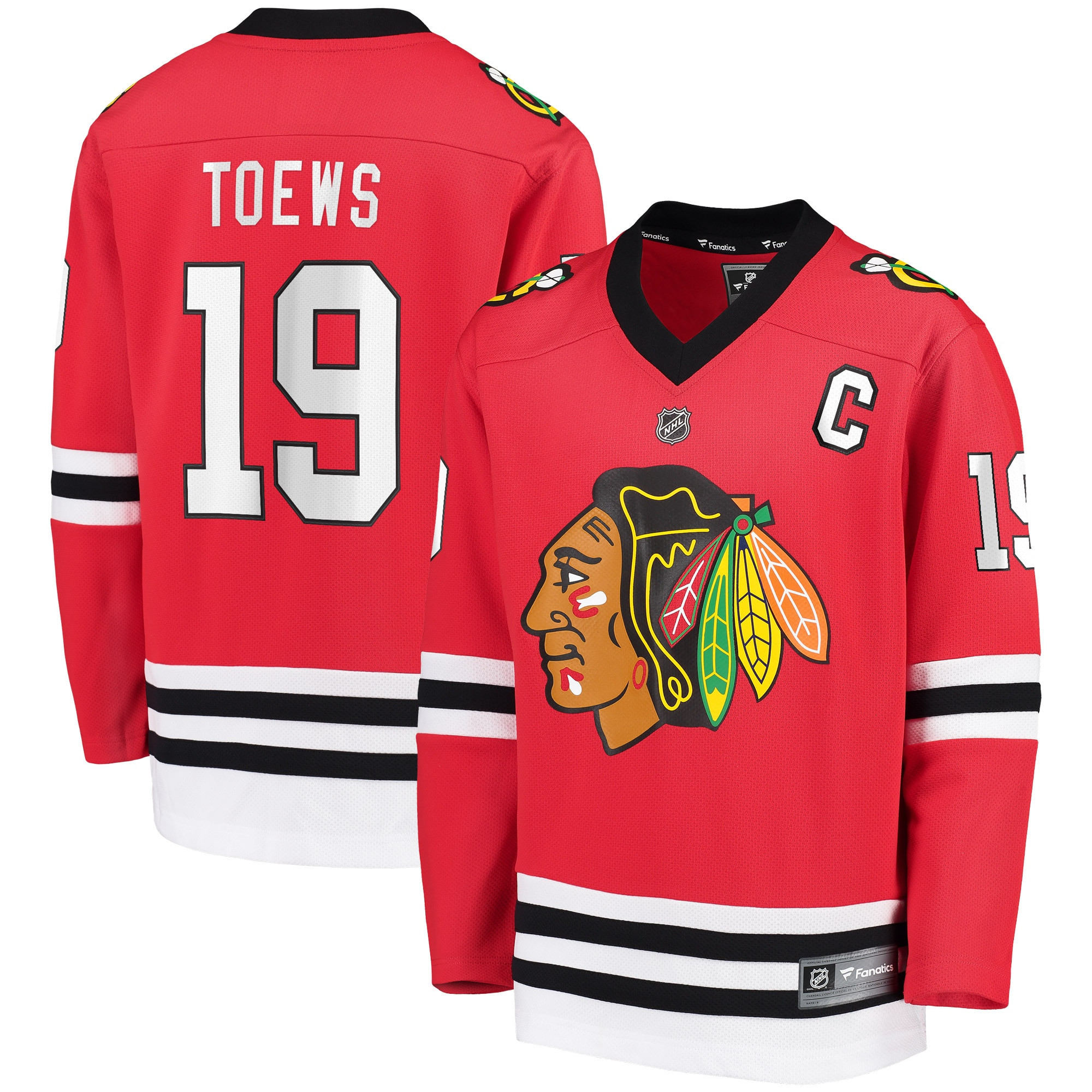 Jonathan Toews Chicago Blackhawks Fanatics Branded Replica Player Jersey Red Nhl