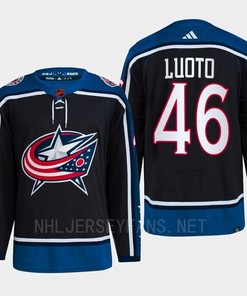 Joona Luoto 46 Reverse Retro 2.0 2022 Columbus Blue Jackets Navy Jersey Primegreen