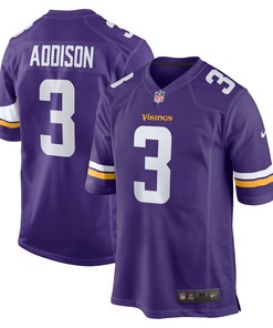 Jordan Addison 3 Minnesota Vikings 2023 NFL Draft Game Jersey - Purple