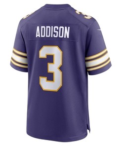 Jordan Addison 3 Minnesota Vikings Classic Game Men Jersey - Purple