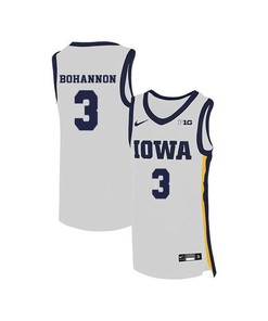Jordan Bohannon 3 Iowa Hawkeyes Elite Basketball Men Jersey - White