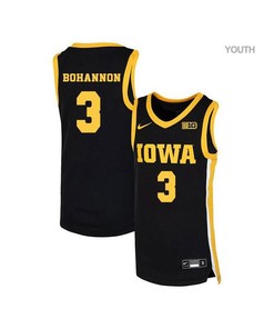 Jordan Bohannon 3 Iowa Hawkeyes Elite Basketball Youth Jersey - Black
