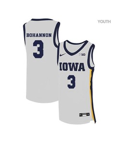 Jordan Bohannon 3 Iowa Hawkeyes Elite Basketball Youth Jersey - White
