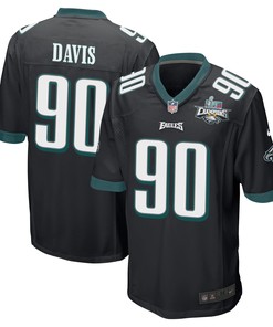 Jordan Davis 90 Philadelphia Eagles Super Bowl LVII Champions 2 Stars Men Game Jersey - Black
