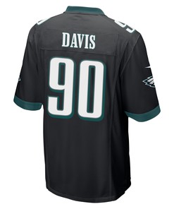 Jordan Davis 90 Philadelphia Eagles Super Bowl LVII Champions 2 Stars Men Game Jersey - Black