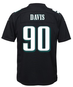 Jordan Davis 90 Philadelphia Eagles Super Bowl LVII Champions 2 Stars Youth Game Jersey - Black