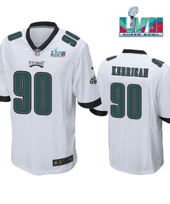 Jordan Davis 90 Philadelphia Eagles Super Bowl LVII Game Player Men Jersey - White