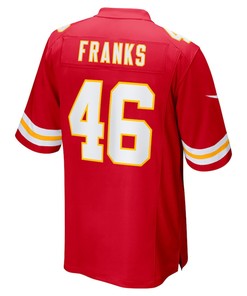Jordan Franks Kansas City Chiefs Game Player Jersey - Red