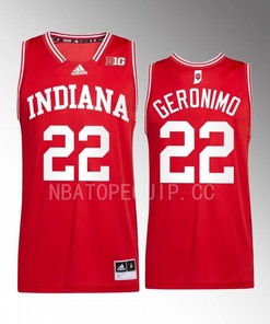 Jordan Geronimo 22 Indiana Hoosiers 2022-23 Uniform Jersey College Basketball Red