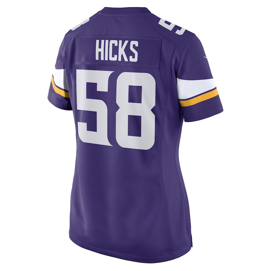 Jordan Hicks Minnesota Vikings Women's Game Player Jersey - Purpl