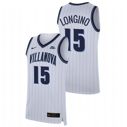 Jordan Longino 15 White Villanova Wildcats 2023 Home College Basketball Jersey