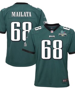 Jordan Mailata 68 Philadelphia Eagles Super Bowl LVII Champions 2 Stars 2 Stars Youth Game Jersey - Black