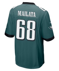 Jordan Mailata 68 Philadelphia Eagles Super Bowl LVII Champions 2 Stars Men Game Jersey - Midnight Green