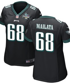 Jordan Mailata 68 Philadelphia Eagles Super Bowl LVII Champions 2 Stars Women Game Jersey - Black