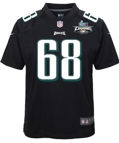 Jordan Mailata 68 Philadelphia Eagles Super Bowl LVII Champions 2 Stars Youth Game Jersey - Black