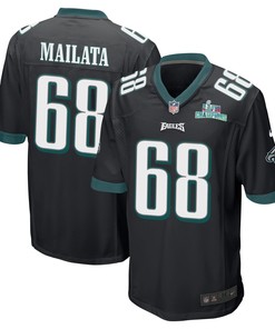Jordan Mailata 68 Philadelphia Eagles Super Bowl LVII Champions Men Game Jersey - Black
