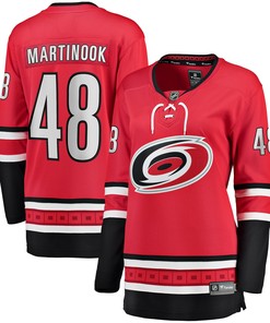 Jordan Martinook Carolina Hurricanes Fanatics Branded Womens Home Breakaway Player Jersey - Red Nhl