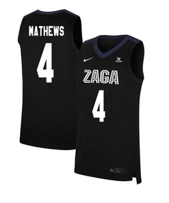 Jordan Mathews 4 Gonzaga Bulldogs Elite Basketball Men Jersey - Black