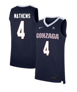 Jordan Mathews 4 Gonzaga Bulldogs Elite Basketball Men Jersey - Navy