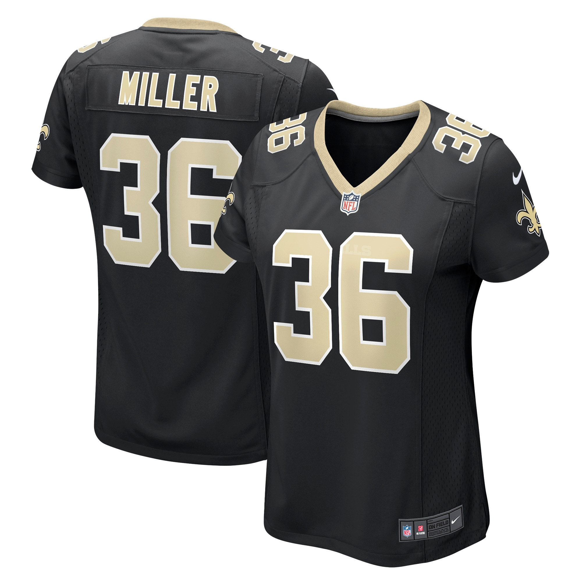 Jordan Miller New Orleans Saints Womens Game Player Jersey - Black Nfl