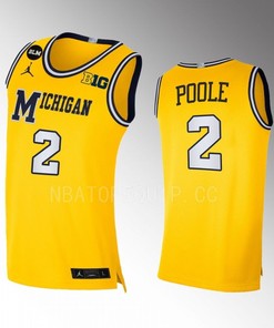 Jordan Poole 2 Michigan Wolverines Gold Jersey College Basketball Limited