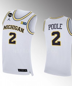 Jordan Poole 2 Michigan Wolverines Jersey College Basketball White