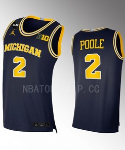 Jordan Poole 2 Michigan Wolverines Navy Jersey College Basketball Limited