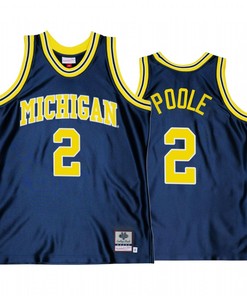 Jordan Poole 2 Michigan Wolverines Navy Jersey Throwback Alumni Basketball