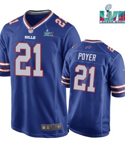 Jordan Poyer 21 Buffalo Bills Super Bowl LVII Logo Game Player Men Jersey - Royal Jersey