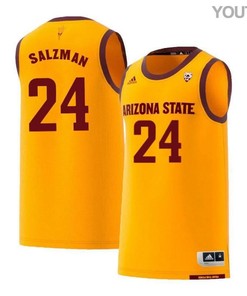 Jordan Salzman 24 Arizona State Sun Devils Retro Basketball Youth Jersey - Yellow
