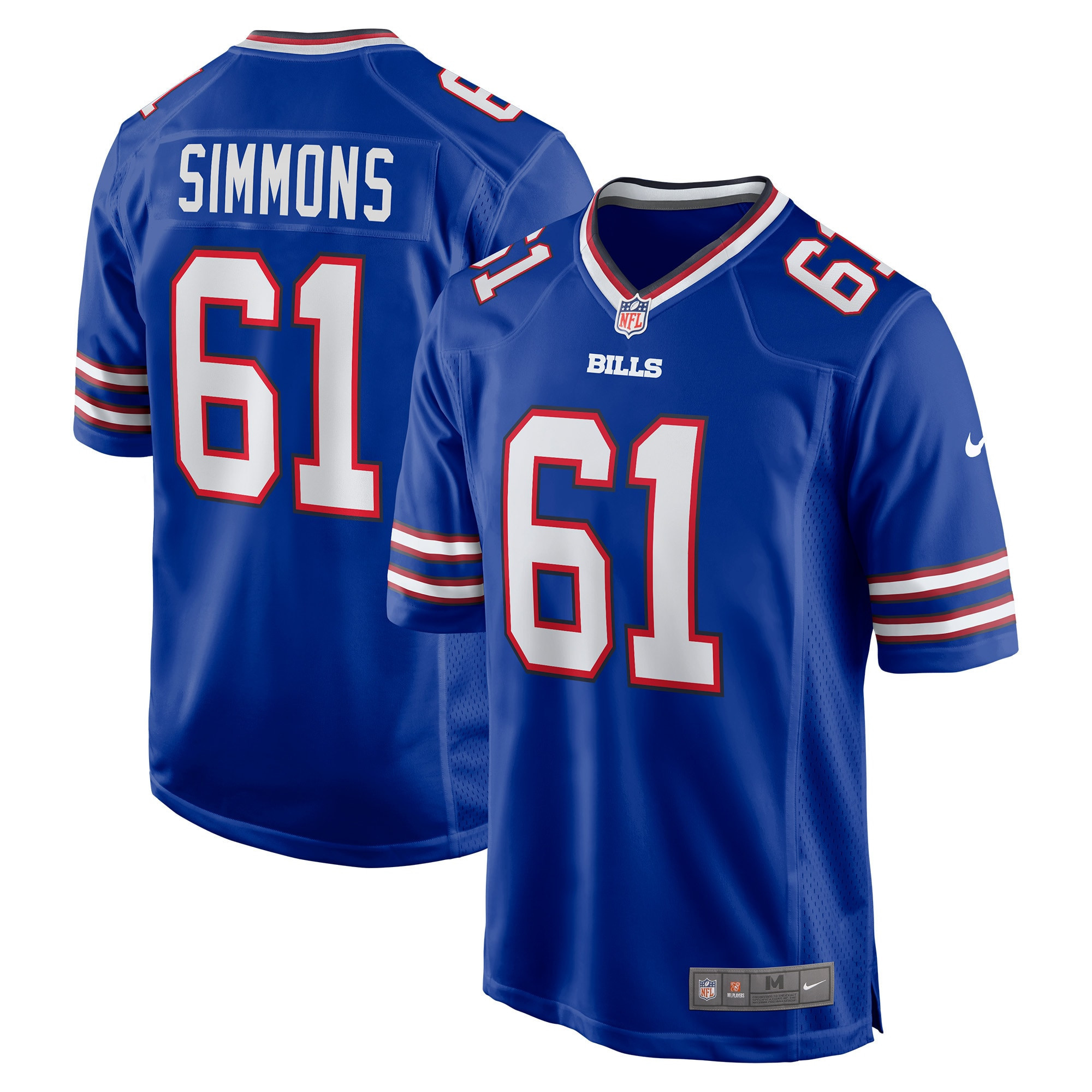 Jordan Simmons Buffalo Bills Game Player Jersey - Royal Nfl