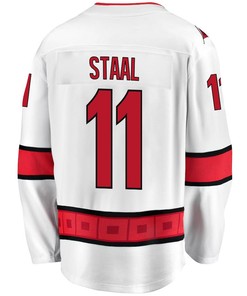 Jordan Staal 11 Carolina Hurricanes Stanley Cup 2023 Playoffs Patch Away Breakaway Men Jersey - White