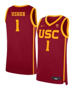 Jordan Usher 1 USC Trojans Elite Basketball Men Jersey - Red