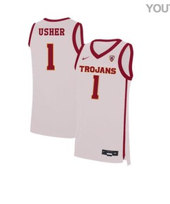 Jordan Usher 1 USC Trojans Elite Basketball Youth Jersey - White