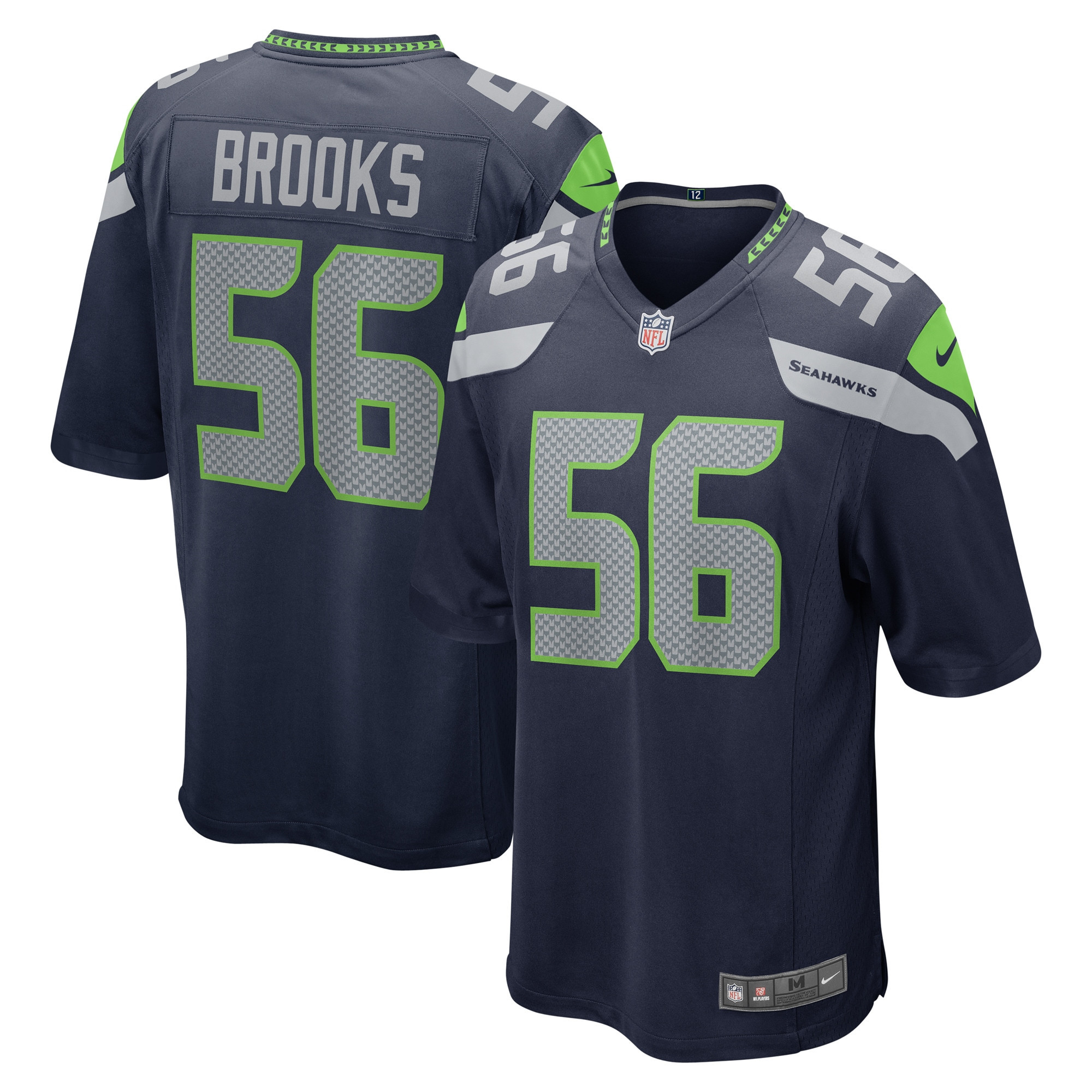Jordyn Brooks Seattle Seahawks Player Game Jersey - College Navy Nfl
