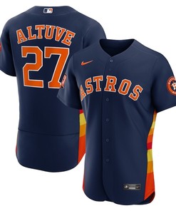 Jose Altuve 27 Houston Astros 60th Anniversary Alternate Player Elite Jersey - Navy