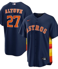Jose Altuve 27 Houston Astros Alternate Player Name Jersey - Navy
