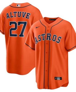 Jose Altuve 27 Houston Astros Alternate Player Name Jersey - Orange