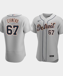 Jose Cisnero 67 Detroit Tigers Gray Road Jersey