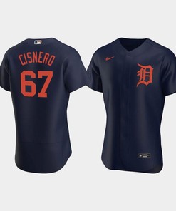 Jose Cisnero 67 Detroit Tigers Navy Alternate Jersey