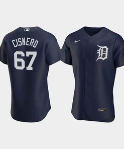Jose Cisnero 67 Detroit Tigers Team Logo Navy Alternate Jersey