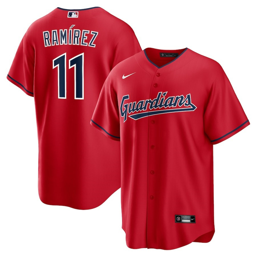 José Ramírez 11 Cleveland Guardians Alternate Player Jersey - Red