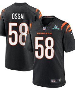 Joseph Ossai 58 Cincinnati Bengals Super Bowl LVII Champions Men Game Jersey - Black