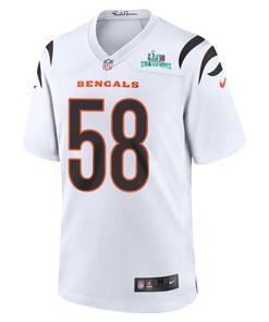 Joseph Ossai 58 Cincinnati Bengals Super Bowl LVII Champions Men Game Jersey - White